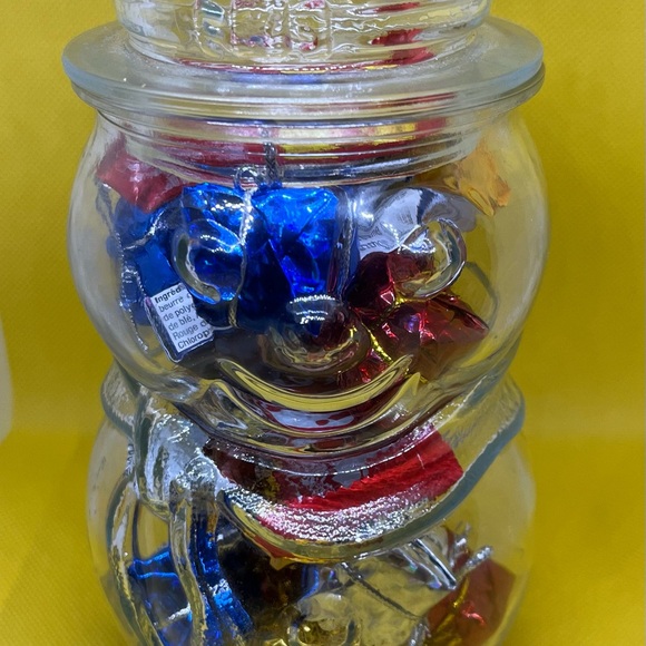 Vintage Libby Clear Glass Snowman Jar with Lid/Canadian Snacks - Picture 2 of 2